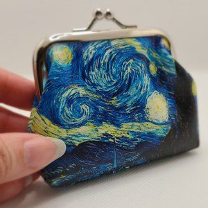Van Gogh Starry Night Kiss Lock Coin Purse Change Purse Galaxy Art NEW